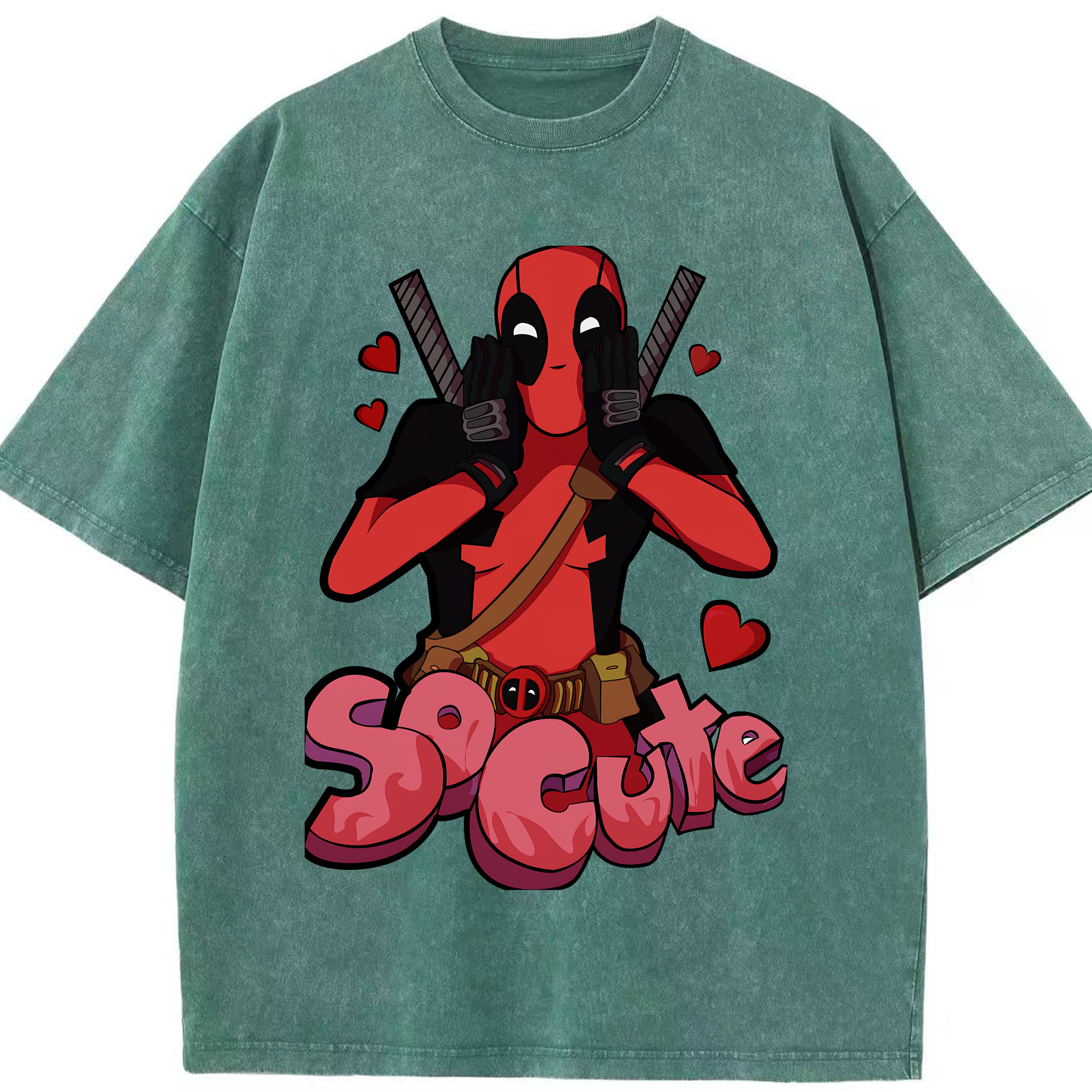 （画像用） Deadpool デッドプール 綿100% ヴィンテージ風 半袖Tシャツ（フロントプリント）